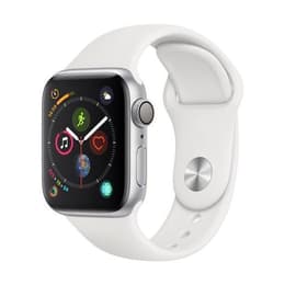 Apple Watch (Series 4) 2018 GPS 40 mm - Aluminium Silber - Sportarmband Weiß