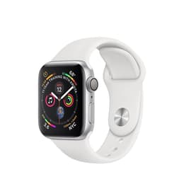 Apple Watch (Series 4) 2018 GPS 40 mm - Aluminium Silber - Sportarmband Weiß