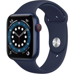 Apple Watch (Series 6) 2020 GPS + Cellular 44 mm - Aluminium Blau - Milanaise Armband Blau