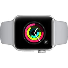 Apple Watch (Series 5) 2019 GPS 44 mm - Rostfreier Stahl Silber - Sportarmband Weiß