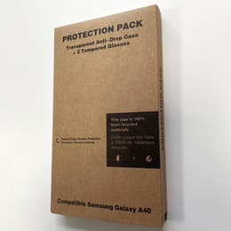 Hülle Galaxy A40 und 2 schutzfolien - Recycelter Kunststoff - Transparent