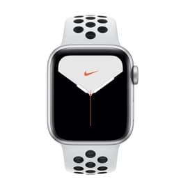 Apple Watch (Series 5) 2019 GPS + Cellular 40 mm - Aluminium Silber - Nike Sportarmband Pure Platinum/Schwarz
