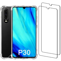 Hülle Huawei P30 und 2 schutzfolien - Recycelter Kunststoff - Transparent