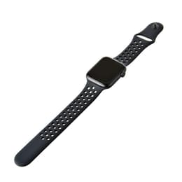 Apple Watch (Series 6) 2020 GPS 44 mm - Aluminium Space Grau - Nike Sportarmband Schwarz/Weiß