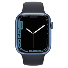 Apple Watch (Series 7) 2021 GPS + Cellular 45 mm - Aluminium Blau - Sportarmband Schwarz