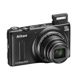 Kompakt - Nikon CoolPix S9600 - Schwarz + Nikon Nikkor 22X Wide optical zoom 25-300mm f/3.4-6.3 ED VR
