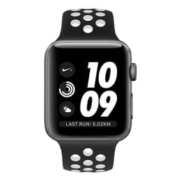 Apple Watch (Series 2) 2016 GPS 42 mm - Aluminium Space Grau - Nike Sportarmband Schwarz/Weiß