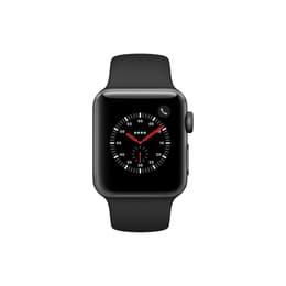 Apple Watch (Series 3) 2017 GPS 38 mm - Aluminium Space Grau - Sportarmband Schwarz