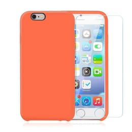 Hülle iPhone 6/6S und 2 schutzfolien - Silikon - Orange
