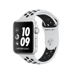 Apple Watch (Series 3) 2017 GPS 38 mm - Aluminium Silber - Sportarmband Weiß