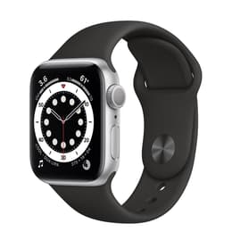 Apple Watch (Series 6) 2020 GPS + Cellular 40 mm - Aluminium Silber - Sportarmband Schwarz