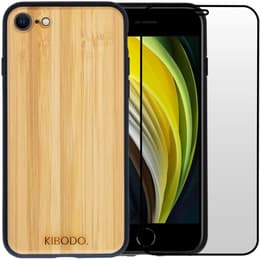 Hülle iPhone 7 und schutzfolie - Holz - Schwarz