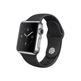 Apple Watch (Series 2) 2016 GPS 42 mm - Aluminium Silber - Sportarmband Schwarz