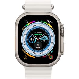 Apple Watch Ultra (2022) GPS + Cellular 49 mm - Titan Titan Natur - Ocean Armband Weiß