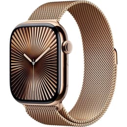 Apple Watch Series 10 (2024) GPS + Cellular 42 mm - Titan Gold - Milanaise Armband Gold