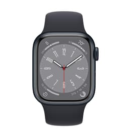 Apple Watch (Series 7) 2021 GPS 45 mm - Aluminium Schwarz - Nike Sportarmband Schwarz