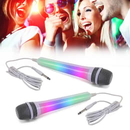 Pack Karaoké 2 Microphones filaires dynamiques - White - Effet lumineux Disco - MR ENTERTAINER G158BG Zubehör