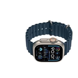 Apple Watch Ultra 2 (2023) GPS + Cellular 49 mm - Titan Titan Natur - Ocean Armband Blau