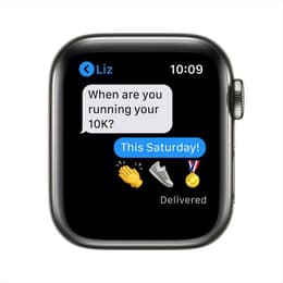 Apple Watch Series 9 (2023) GPS + Cellular 45 mm - Rostfreier Stahl Graphit - Schwarz