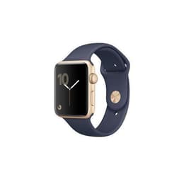 Apple Watch (Series 2) 42 mm - Aluminium Gold - Sportarmband Mitternachtsblau