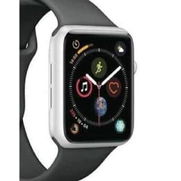 Apple Watch Series 4 (2018) GPS 44 mm - Aluminium Silber - Sportarmband Schwarz