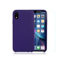 Hülle iPhone XR und 2 schutzfolien - Silikon - Violett