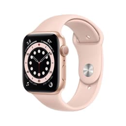 Apple Watch (Series 6) 2020 GPS 44 mm - Aluminium Roségold - Sportarmband Sandrosa