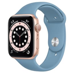 Apple Watch (Series 4) 2018 GPS 44 mm - Aluminium Gold - Sportarmband Blau