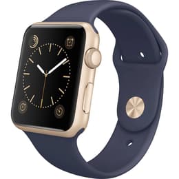 Apple Watch (Series 2) GPS 38 mm - Aluminium Gold - Sportarmband Blau
