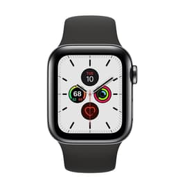 Apple Watch (Series 5) 2019 GPS + Cellular 40 mm - Rostfreier Stahl Space Schwarz - Sportarmband Schwarz