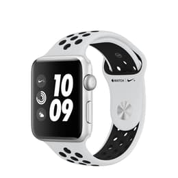 Apple Watch (Series 3) 2017 GPS 42 mm - Aluminium Silber - Nike Sportarmband Weiß