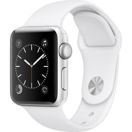 Apple Watch (Series 2) 2016 GPS 42 mm - Aluminium Silber - Sportarmband Weiß