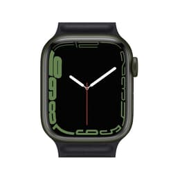 Apple Watch (Series 7) 2021 GPS + Cellular 45 mm - Aluminium Grün - Sportarmband Schwarz