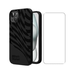 Back Market Hülle iPhone 15 und schutzfolie - 100% biologisch abbaubar - Schwarze Welle