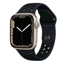 Apple Watch Series 7 (2021) GPS 41 mm - Aluminium Polarstern - Nike Sportarmband Schwarz