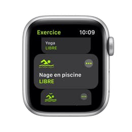 Apple Watch (Series SE) 2020 GPS 44 mm - Aluminium Silber - Sportarmband Weiß