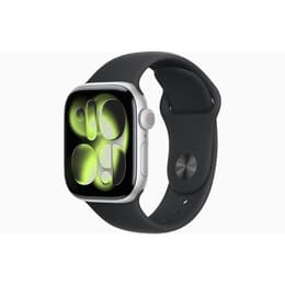 Apple Watch (2025) GPS 42 mm - Aluminium Silber - Sportarmband Schwarz