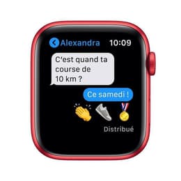 Apple Watch Series 7 (2021) GPS 45 mm - Aluminium Rot - Sportarmband Schwarz
