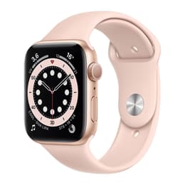 Apple Watch (Series 6) 2020 GPS + Cellular 44 mm - Aluminium Gold - Sportarmband Rosa