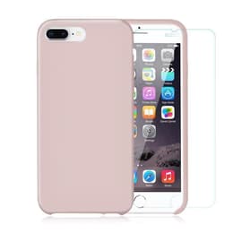 Hülle iPhone 7 Plus/8 Plus und 2 schutzfolien - Silikon - Rosa