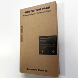 Back Market Hülle iPhone 13 und schutzfolie - Recycelter Kunststoff - Schwarz