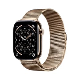 Apple Watch Series 11 (2025) GPS 42 mm - Aluminium Roségold - Milanaise Armband Gold