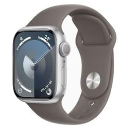 Apple Watch Series 9 (2023) GPS + Cellular 41 mm - Aluminium Silber - Sportarmband Grau