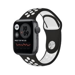 Apple Watch (Series 6) 2020 GPS + Cellular 44 mm - Aluminium Space Grau - Nike Sportarmband Schwarz/Weiß