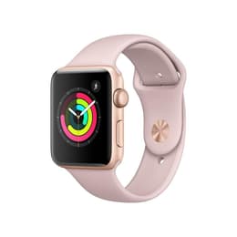 Apple Watch (Series 3) 2017 GPS + Cellular 42 mm - Aluminium Gold - Sportarmband Rosa