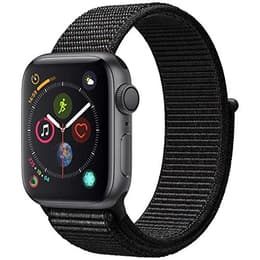 Apple Watch (Series 4) September 2018 44 mm - Aluminium Space Grau - Armband Sportarmband Schwarz