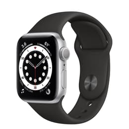 Apple Watch (Series 6) September 2020 40 mm - Aluminium Silber - Armband Sportarmband Schwarz
