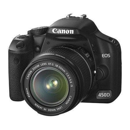 Spiegelreflex Canon EOS 450D - Schwarz + 18-55mm Objektiv EF-S IS