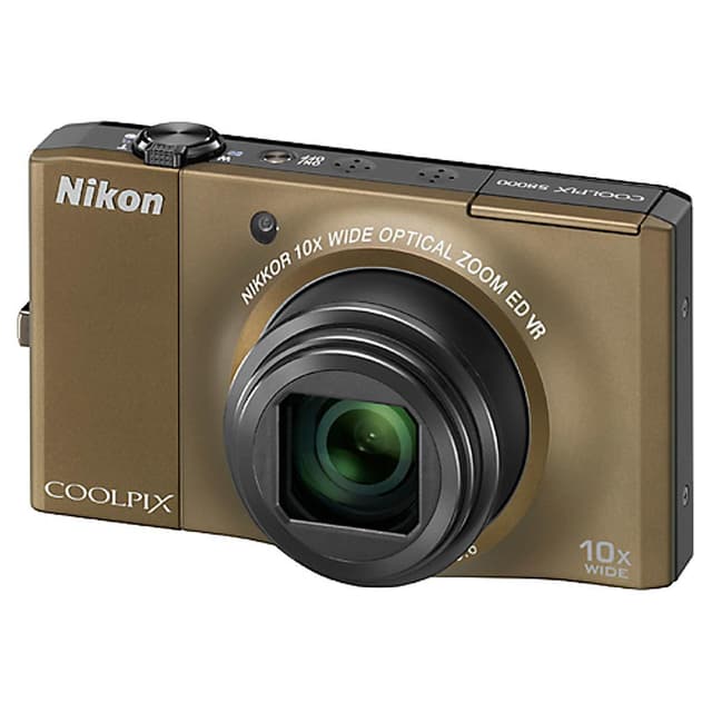 Kompakt - Nikon Coolpix S8000 - Marrón + Objektivö Nikon Nikkor wide Optical zoom 30–300mm f/3.5–5.6