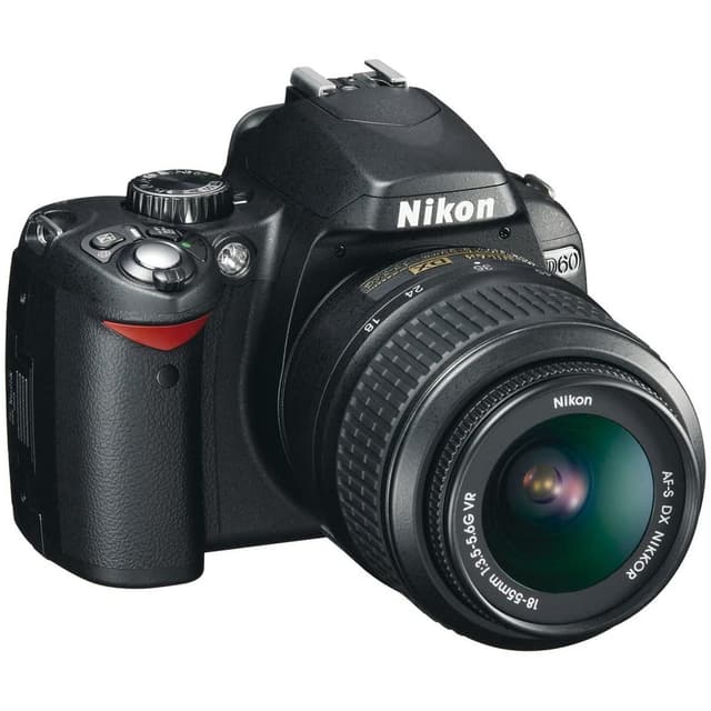 Spiegelreflexkamera - Nikon D60 - Schwarz + Objektiv 18-55mm
